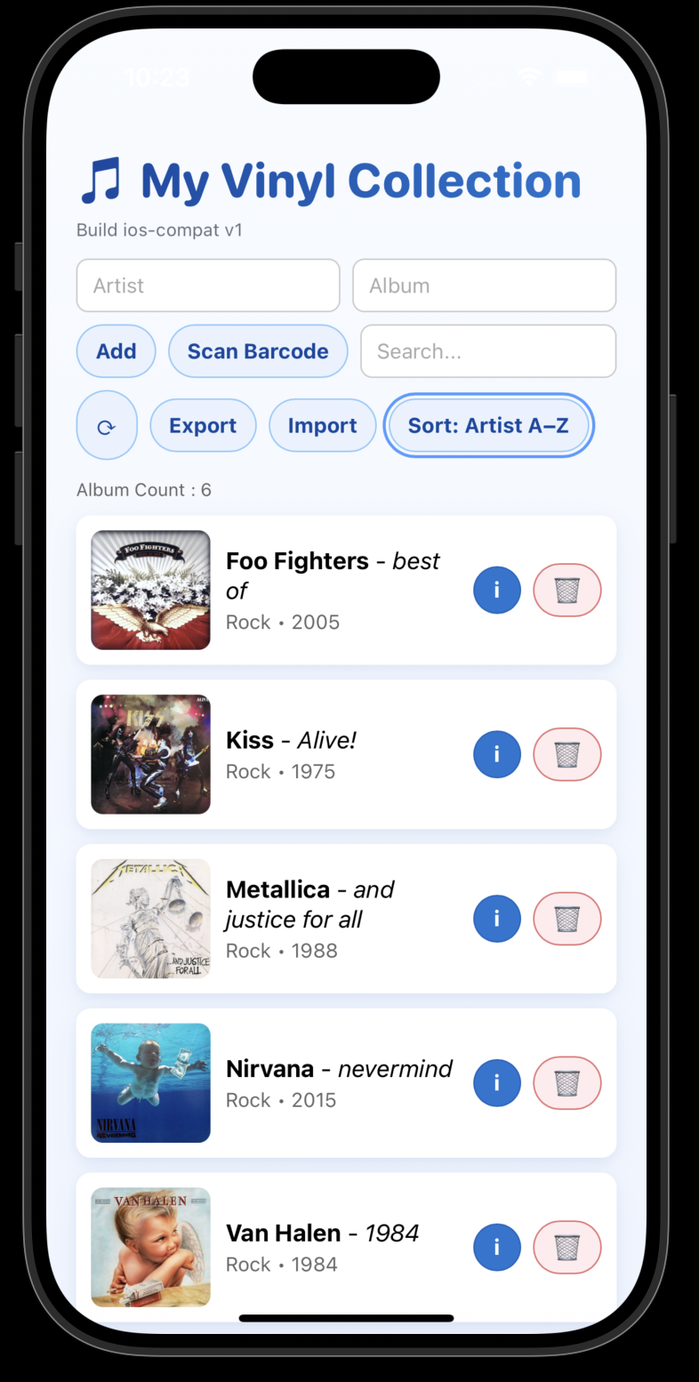 MyVinyl app screenshot